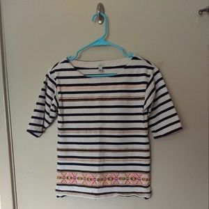 3/$15 °J. Crew° Striped Stitchwork Top sz. XXS